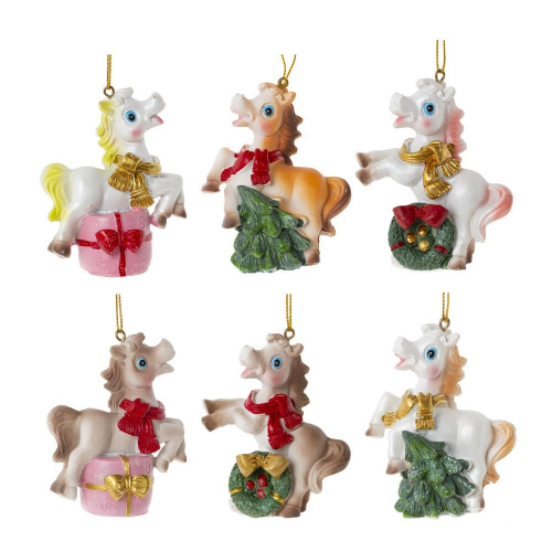 Фигурка декоративная подвесная "Лошадка", L6 W3 H8 см, 6в. Фигурка декоративная подвесная "Лошадка", L6 W3 H8 см, 6в.