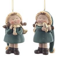 Фигурка декоративная подвесная "Девочка", L5 W5 H10 см, 2в.