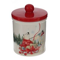 Ёмкость для сыпучих продуктов "Белый мишка", 600 мл, L10 W10 H14 см
