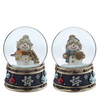 Фигурка декоративная "Снеговик" в стекл шаре, D 6.5 см, L6,5 W6,5 H8,5 см, 2в.
