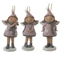 Фигурка декоративная подвесная "Девочка-ангел", L5 W3,5 H10,5 см, 3в.