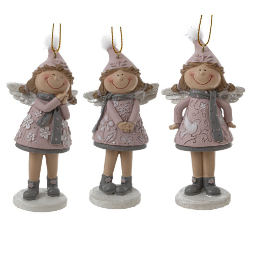 Фигурка декоративная подвесная "Девочка-ангел", L5 W3,5 H10,5 см, 3в. Фигурка декоративная подвесная "Девочка-ангел", L5 W3,5 H10,5 см, 3в.