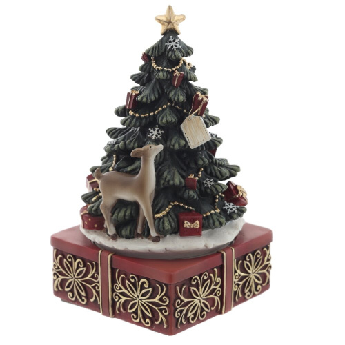 Фигурка декоративная "Рождество" (мех.завод, муз, движ), L10 W10 H18,5 см
