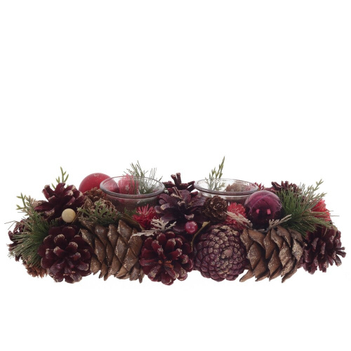 Подсвечник "Новогодняя композиция", L31 W14 H9 см Подсвечник "Новогодняя композиция", L31 W14 H9 см