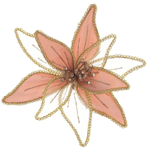 Цветок искусственный "Пуансеттия" (на клипсе), L23 W23 H12 см Цветок искусственный "Пуансеттия" (на клипсе), L23 W23 H12 см