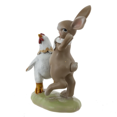 Фигурка декоративная "Заяц с курицей", L8 W4 H10,5 см фото 4