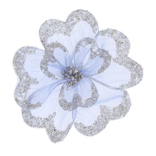 Цветок искусственный "Магнолия" (на клипсе), L17 W17 H7 см Цветок искусственный "Магнолия" (на клипсе), L17 W17 H7 см