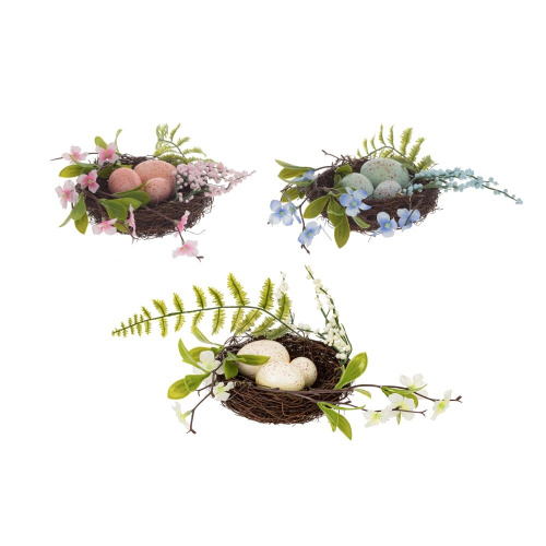 Изделие декоративное "Гнездо пасхальное", L23 W23 H10 см, 3в.