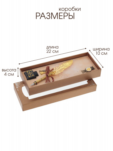 Набор подарочный: ручка перьевая, чернильница, подставка д/ручки, закладка, L27,5 W11 H4 см фото 2