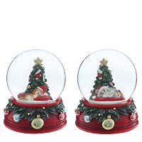 Фигурка декоративная "Ёлка" в стекл шаре, D 6.5 см, L6,5 W7,5 H8 см, 2в.