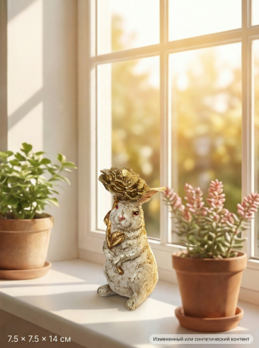 Фигурка декоративная "Заяц", L7,5 W7,5 H14 см фото 5