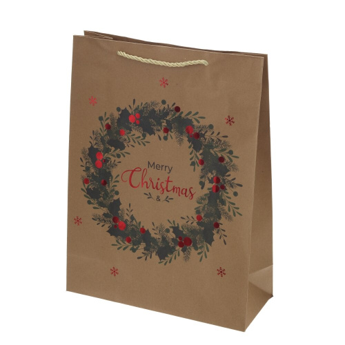 Пакет подарочный L (бумага 210г/м2, блок 12шт), L30 W12 H40 см, 4в. фото 4