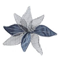 Цветок искусственный "Пуансеттия" (на клипсе), L22 W22 H6 см Цветок искусственный "Пуансеттия" (на клипсе), L22 W22 H6 см