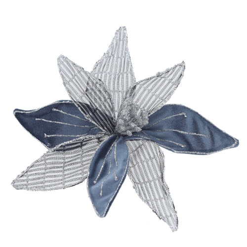 Цветок искусственный "Пуансеттия" (на клипсе), L22 W22 H6 см