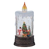 Изделие декоративное "Свеча" (подсвет, муз, вьюга, 3хААА н/п +USB), L12,5 W8 H24,5 см
