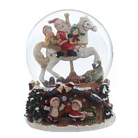 Фигурка декоративная "Дед Мороз на лошадке" в стекл шаре (ключ,муз), D 14 см, L15 W16 H18,5 см Фигурка декоративная "Дед Мороз на лошадке" в стекл шаре (ключ,муз), D 14 см, L15 W16 H18,5 см