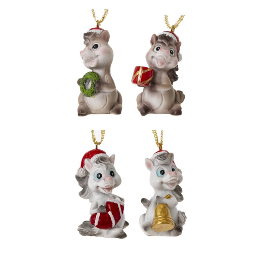 Фигурка декоративная подвесная "Лошадка", L3 W3 H5 см, 4в. Фигурка декоративная подвесная "Лошадка", L3 W3 H5 см, 4в.