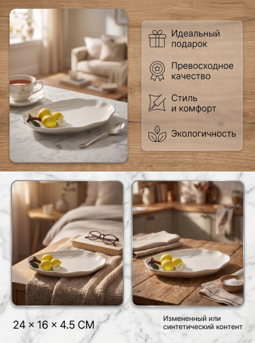 Блюдо, L24 W16 H4,5 см фото 3