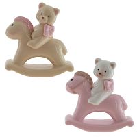 Фигурка декоративная "Мишка на лошадке", L8 W3,5 H8,5 см, 2в.