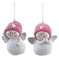 Фигурка декоративная подвесная "Снеговик",   L5,5 W4,5 H7,5 см, 2в.
