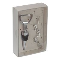 Набор: пробка для бутылки и декор для бокалов, L9 W3,5 H14 см