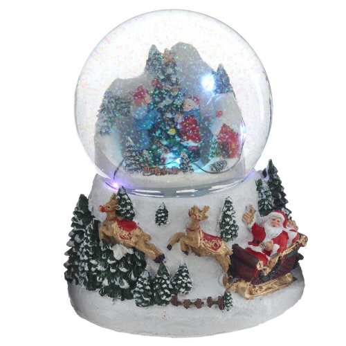 Фигурка декоративная "Рождество" в стекл шаре (свет, муз, вьюга, 3хAA), D 12 см, L15 W13,5 H19 см фото 2 Фигурка декоративная "Рождество" в стекл шаре (свет, муз, вьюга, 3хAA), D 12 см, L15 W13,5 H19 см фото 2