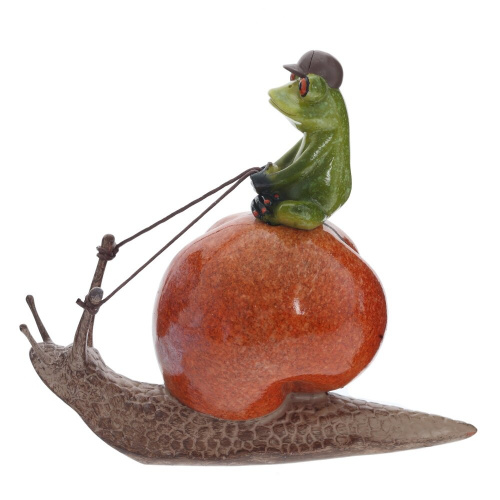 Фигурка декоративная "Лягушка на улитке", L14 W6,5 H12,5 см фото 4