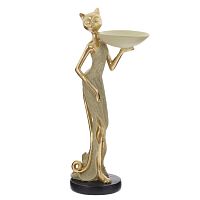Фигурка декоративная "Кошка" с подставкой д/мелочей, L15 W9,5 H33 см