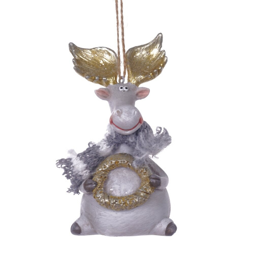 Фигурка декоративная подвесная "Олень",  L5,5 W4,5 H10,5 см, 2в. фото 2
