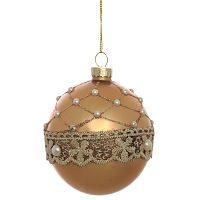Украшение новогоднее Шар "Кружево" , D 8 см, L9 W9 H10 см