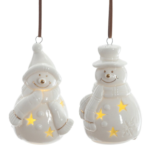 Фигурка декоративная подвесная "Снеговик" с подсветкой (2хLR44), L5 W5 H8 см, 2в.