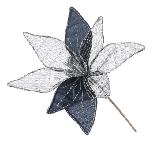 Цветок искусственный "Пуансеттия", L20 W20 H36 см