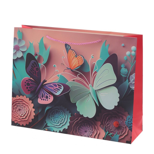 Пакет подарочный L (бумага 210г/м2, блок микс 12шт), L38,5 W11 H30 см, 4в. фото 5