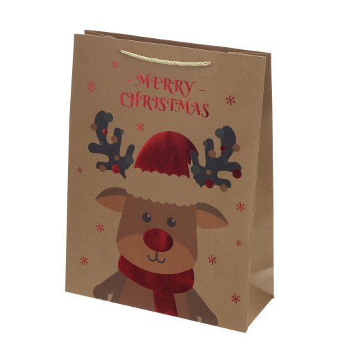 Пакет подарочный L (бумага 210г/м2, блок 12шт), L30 W12 H40 см, 4в. фото 2