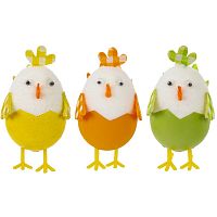 Фигурка декоративная "Цыпленок",  набор из 3-х шт,  L10 W4 H6 см