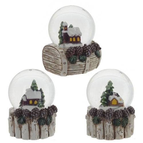 Фигурка декор в стекл шаре "Домик", D 4.5 см, L4,5 W4,5 H6 см, 3в.