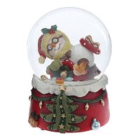 Фигурка декоративная "Снеговик" в стекл шаре (ключ, муз), D 10 см, L9,5 W10 H14 см