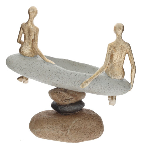Фигурка декоративная "Влюбленная пара" с подставкой д/мелочей, L20 W10 H21 см фото 4