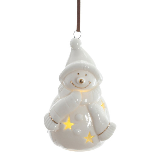 Фигурка декоративная подвесная "Снеговик" с подсветкой (2хLR44), L5 W5 H8 см, 2в. фото 3