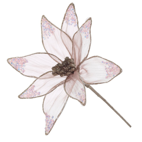 Цветок искусственный "Пуансеттия", L19 W19 H35 см