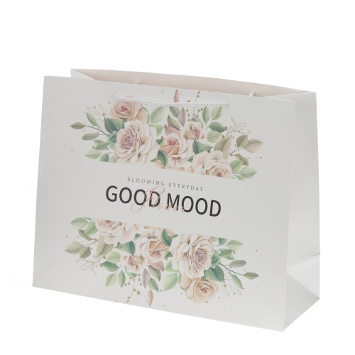 Пакет подарочный L (бумага 250г/м2, блок 12шт), L42 W15 H33 см, 4в. фото 3