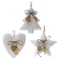 Изделие декоративное подвесное "Сердце/Ёлка/Звезда", L9 W1 H11 см, 3в. Изделие декоративное подвесное "Сердце/Ёлка/Звезда", L9 W1 H11 см, 3в.