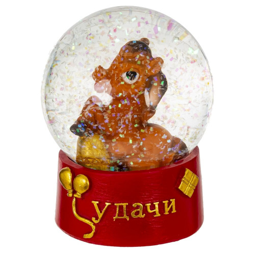 Фигурка декор в стекл шаре "Лошадка", L7 W7 H8 см, 2в. фото 3