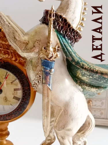 Фигурка декоративная "Лошадь" с часами D7см, (AAx1 н/п), L24 W9,5 H34,5 см фото 7