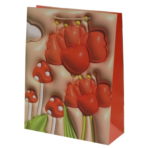 Пакет подарочный L (бумага 210г/м2, блок микс 12шт), L31 W12 H40 см, 4в. фото 4