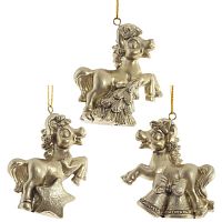 Фигурка декоративная подвесная "Лошадка", L6 W3 H6,5 см, 3в.