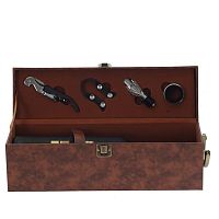 Шкатулка для бутылки с набором для вина, L37 W10,5 H12,5 см