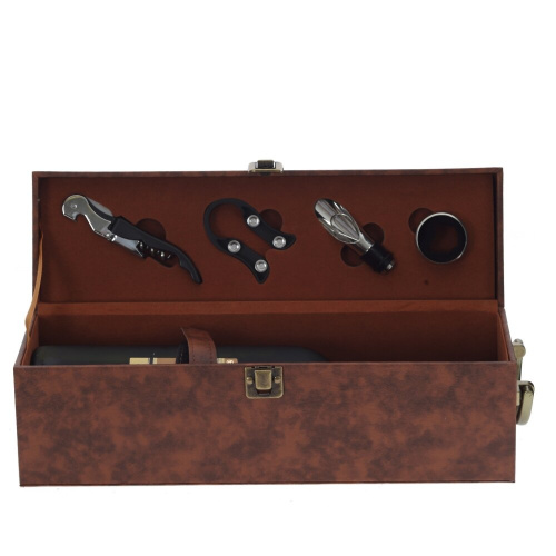 Шкатулка для бутылки с набором для вина, L37 W10,5 H12,5 см Шкатулка для бутылки с набором для вина, L37 W10,5 H12,5 см