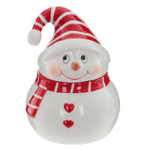 Емкость для сыпучих продуктов "Снеговик", 350 мл, L10 W10 H15 см Емкость для сыпучих продуктов "Снеговик", 350 мл, L10 W10 H15 см