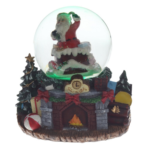 Фигурка в стекл. шаре с музыкой, эффектом вьюги и подсвет."Санта", D 10 см, L16 W13,5 H15,5 см фото 2 Фигурка в стекл. шаре с музыкой, эффектом вьюги и подсвет."Санта", D 10 см, L16 W13,5 H15,5 см фото 2